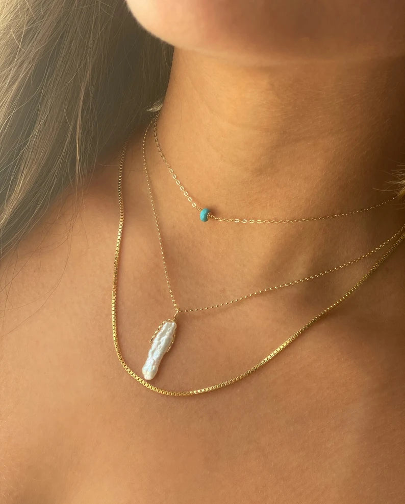 Turquoise Gemstone Choker | Faceted Gem Pop of Color